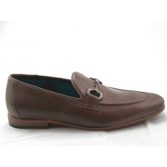 Mocassino da uomo con morsetto in pelle taupe - Misure disponibili: 38, 47, 51, 52