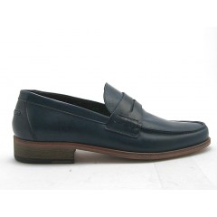 Mocassin pour hommes en cuir bleu - Pointures disponibles:  52