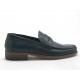 Herrenmokassin aus blauem Leder