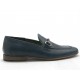 Mocasin para hombre con accesorio en piel de color azul oscuro