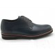 Men's derby shoe with laces in blue smooth leather