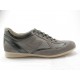 Chaussure à lacets pour hommes en daim beige sable, cuir gris et tissu