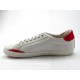 Scarpa casual stringata da uomo in pelle bianca con stampa bandiera USA e aquila e camoscio rosso - Misure disponibili: 47, 48