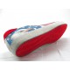 Men's laced casual shoe in white leather with USA flag and eagle print and red suede - Available sizes:  47, 48