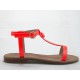 Strapsandal with bow in orange patent leather heel 1 - Available sizes:  31
