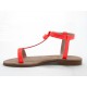 Sandale avec courroie et noeud en charol orange talon 1 - Pointures disponibles:  31