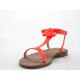 Sandale avec courroie et noeud en charol orange talon 1 - Pointures disponibles:  31