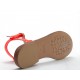 Sandale avec courroie et noeud en charol orange talon 1 - Pointures disponibles:  31