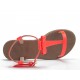 Sandalo con cinturino e fiocco in vernice arancione tacco 1 - Misure disponibili: 31