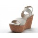 sandale 2 bandes avec cale de liège avec de la crème nubuck - Pointures disponibles:  42