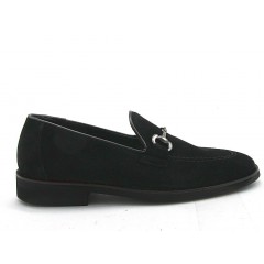 Mocasin para hombre con accesorio en gamuza negra - Tallas disponibles:  37, 51