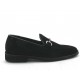 Men's loafer with accessory in black suede