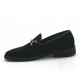 Mocassin pour hommes avec accessoire en daim noir - Pointures disponibles:  37, 51