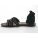 Sandal with strap and studs in black suede heel 1 - Available sizes:  32