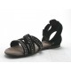 Sandal with strap and studs in black suede heel 1 - Available sizes:  32