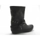 Stivaletto borchie in pelle nero+marrone -  