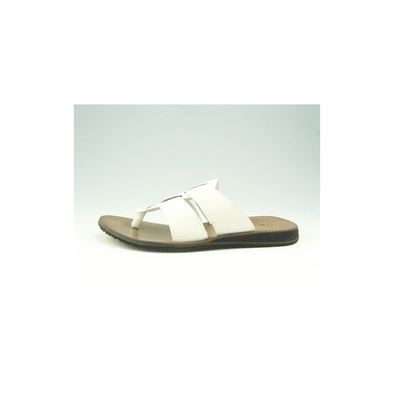 Infradito da uomo in pelle bianca - Misure disponibili: 47