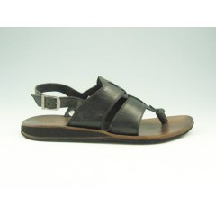 Flip-flop sandal for men in black leather - Available sizes:  47