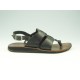 Sandale entredoigt pour hommes en cuir noir