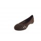 Ballerina da donna con borchie in camoscio marrone tacco 1 - Misure disponibili: 32