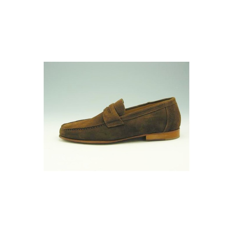 Mocassino in camoscio marrone -  