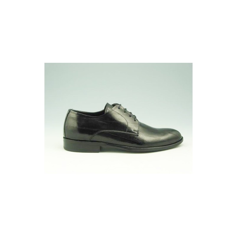 Eleganter Derbyherrenschuh mit Schnürsenkeln aus schwarzem Leder - Verfügbare Größen:  51, 52