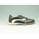 Men's laced sports shoe in black and white leather - Available sizes:  36