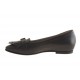 Mocasino para mujer con flecos y hebilla en piel negra tacon 1 - Tallas disponibles:  32