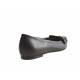 Mocassin pour femmes avec franges et boucle en cuir noir talon 1 - Pointures disponibles:  32