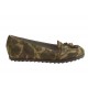 Mocasino para mujer con borlas en gamuza verde militar cuña 1 - Tallas disponibles:  32