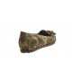 Mocassino da donna con nappine in camoscio verde militare zeppa 1 - Misure disponibili: 32