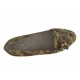 Mocasino para mujer con borlas en gamuza verde militar cuña 1 - Tallas disponibles:  32
