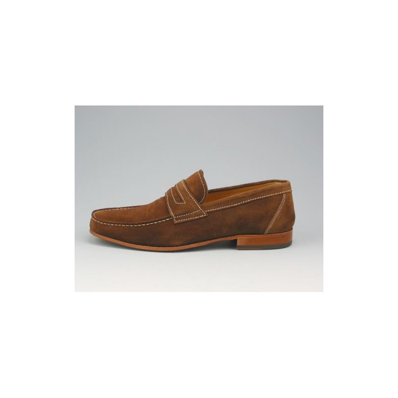 Mocassino da uomo in camoscio cuoio - Misure disponibili: 40, 41, 45, 52