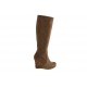 Stivale da donna con cerniera e plateau in camoscio taupe zeppa 9 - Misure disponibili: 42