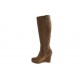 Bota para mujer con cremallera y plataforma en gamuza gris pardo cuña 9 - Tallas disponibles:  42