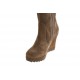 Bota para mujer con cremallera y plataforma en gamuza gris pardo cuña 9 - Tallas disponibles:  42