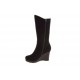 Damenstiefel mit Reißverschluss aus schwarzem Wild-, Lackleder und Leder Keilabsatz 9 - Verfügbare Größen:  42