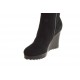 Damenstiefel mit Reißverschluss aus schwarzem Wild-, Lackleder und Leder Keilabsatz 9 - Verfügbare Größen:  42