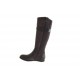 Damenstiefel mit Reißverschluß und Schnalle aus schwarzem Leder und grauem Wildleder Keilabsatz 1 - Verfügbare Größen:  32