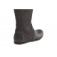 Damenstiefel mit Reißverschluß und Schnalle aus schwarzem Leder und grauem Wildleder Keilabsatz 1 - Verfügbare Größen:  32
