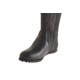 Damenstiefel mit Reißverschluß und Schnalle aus schwarzem Leder und grauem Wildleder Keilabsatz 1 - Verfügbare Größen:  32