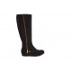 Damenstiefel mit Reißverschluß aus schwarzem Wildleder Keilabsatz 1