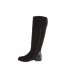 Knee-high woman's boot with zipper in black suede and leather heel 1 - Available sizes:  32
