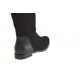 Bottes au genoux pour femmes avec fermeture éclair en daim et cuir noir talon 1 - Pointures disponibles:  32