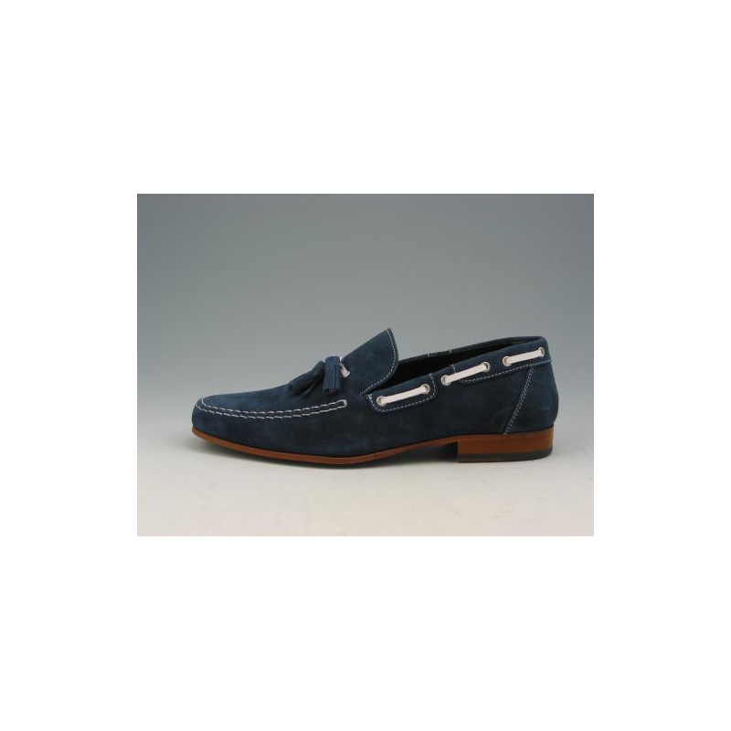 Mocasino para hombres con borlas en gamuza azul - Tallas disponibles:  38, 40