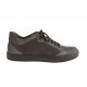 Zapatos cerrado con cordones en piel y gamuza gris