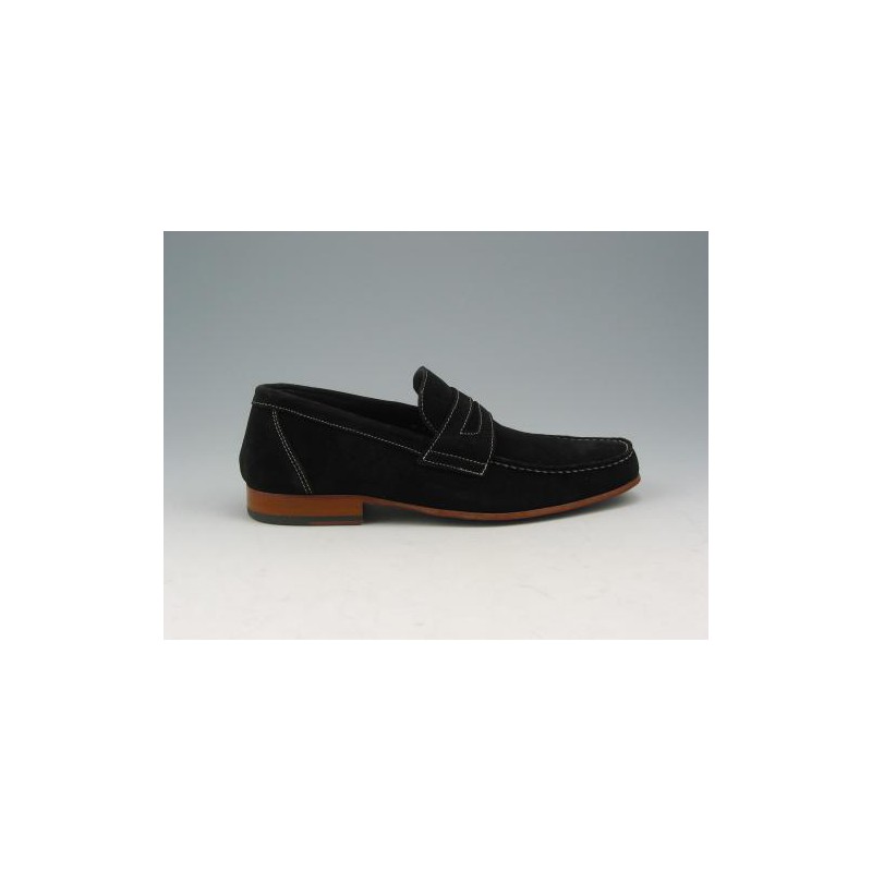 Mocasino para hombres en gamuza color negro - Tallas disponibles:  40, 52