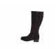 Woman's boot with zipper, wingtip and elastic band in black suede heel 4 - Available sizes:  31, 32