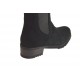 Woman's boot with zipper, wingtip and elastic band in black suede heel 4 - Available sizes:  31, 32