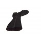 Woman's boot with zipper, wingtip and elastic band in black suede heel 4 - Available sizes:  31, 32